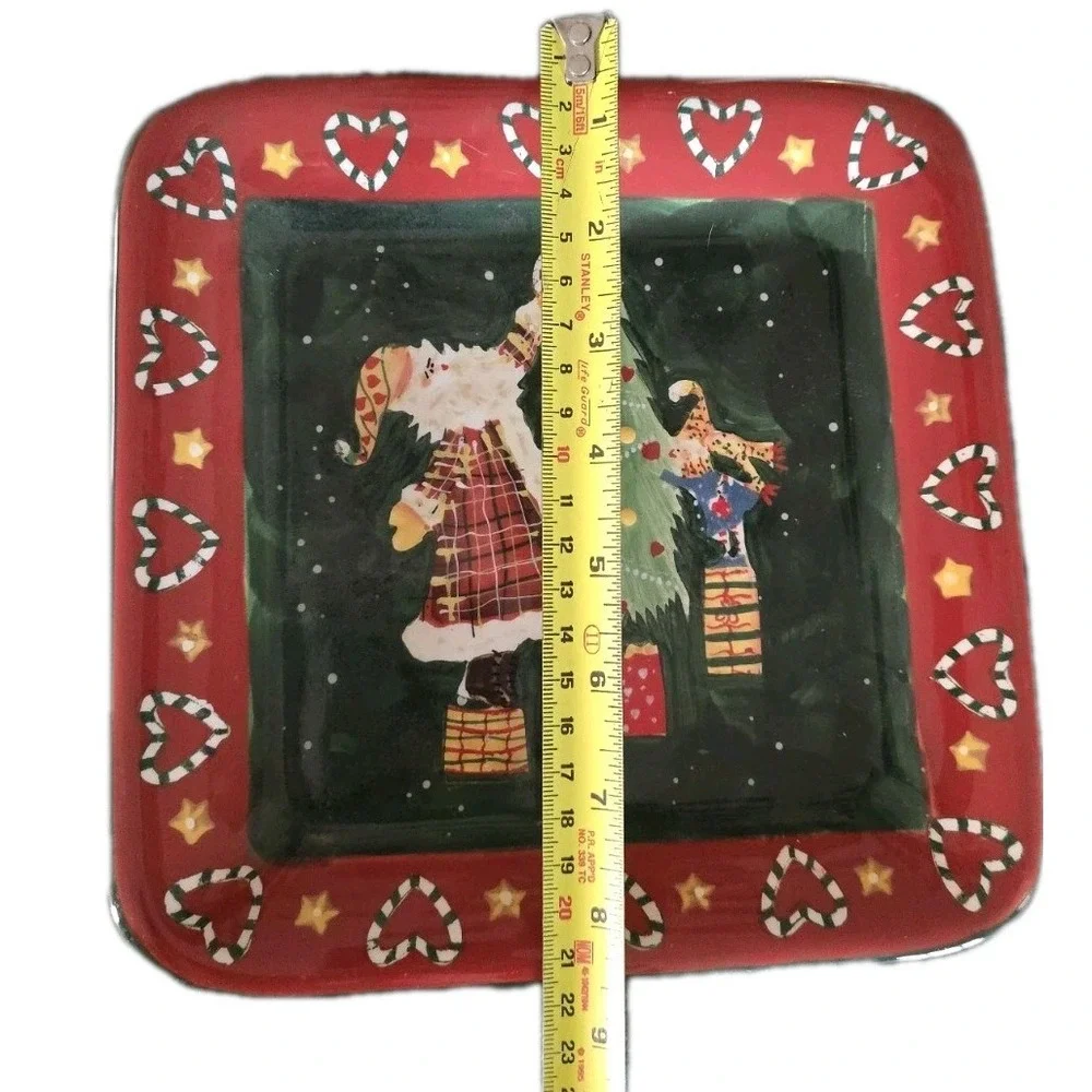 New Noble Excellence Santa Mates Square Christmas Plate 8.5